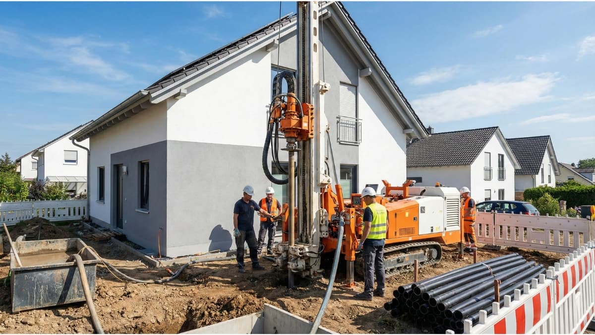 Sole-Wasser-Wärmepumpe mit Erdsondenbohrung in NRW